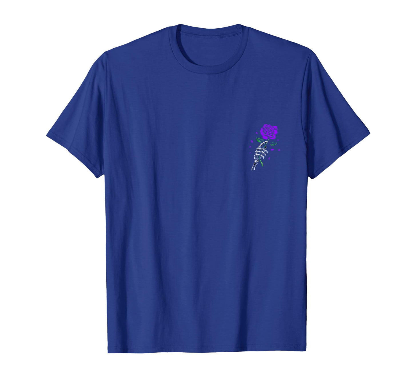 Purple Skeletal Last Rose Purple Color Graphic T-Shirt