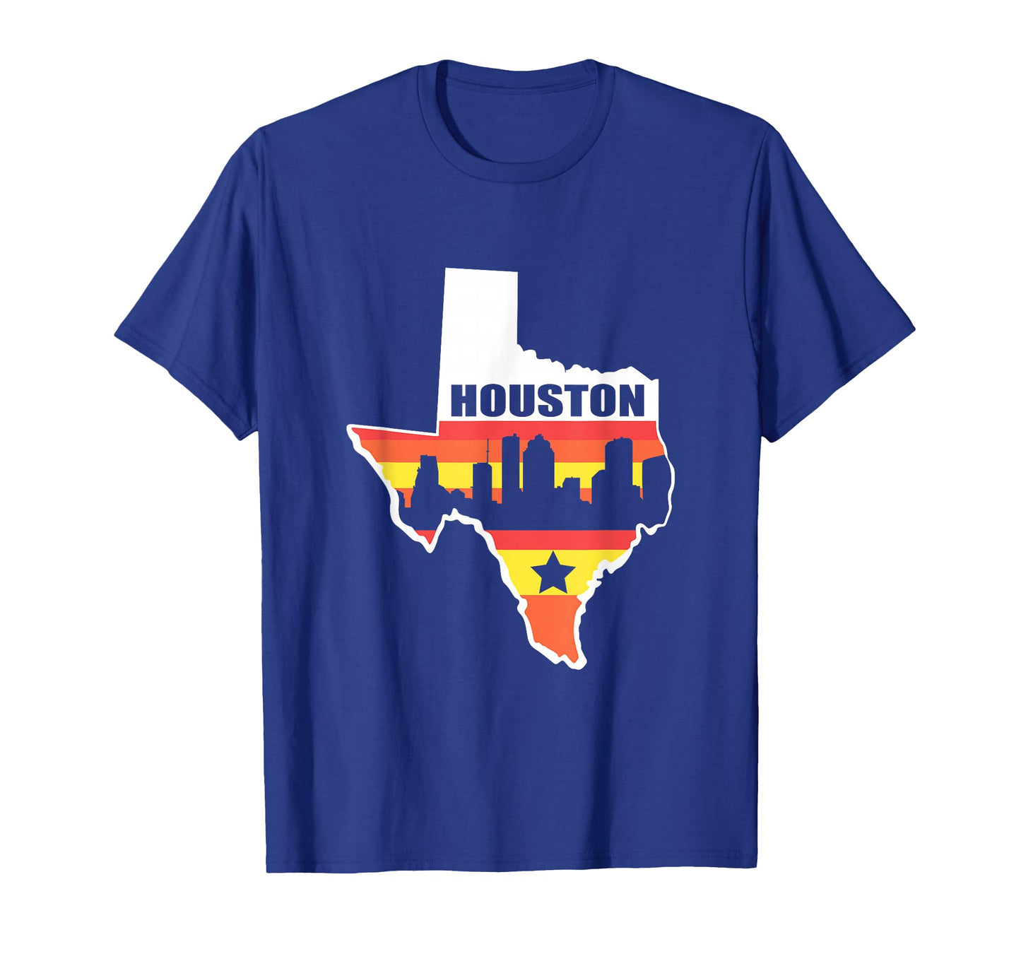 Houston Texas Vintage State Flag Houston Skyline T-Shirt