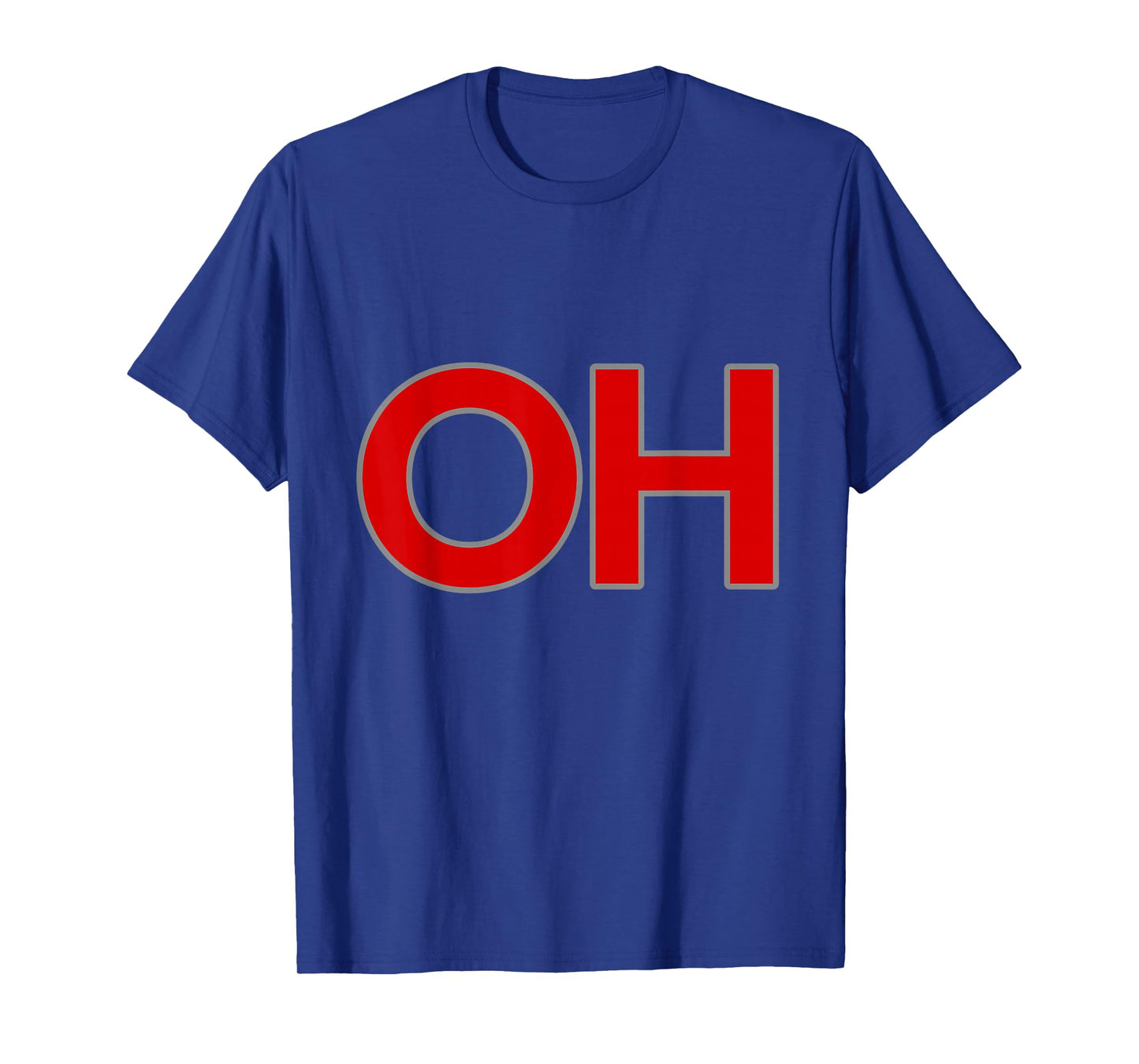 State of Ohio OH-IO Big Print Logo Red Grey T-Shirt