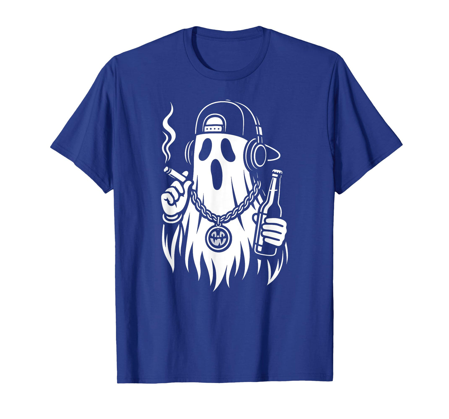 Ghost Halloween Beer Cigarette Hip Hop Men Women T-Shirt