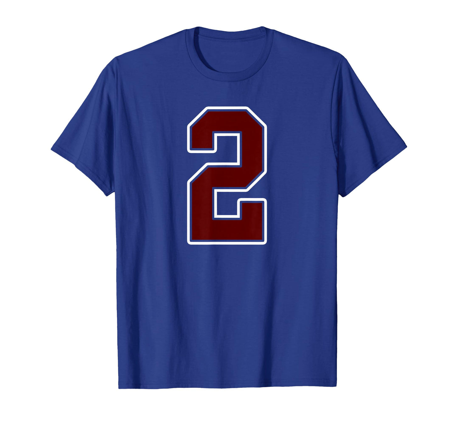 Maroon and White Number 2 Jersey Player Uniform #2 Fan T-Shirt