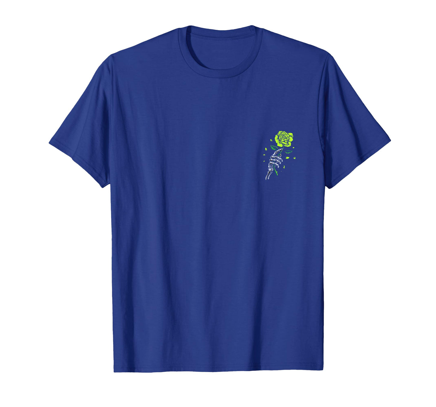 Green Skeletal Last Rose Green Color Graphic T-Shirt