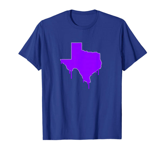 Purple Texas State Drip South Houston TX 713 Slab Lean Screw T-Shirt