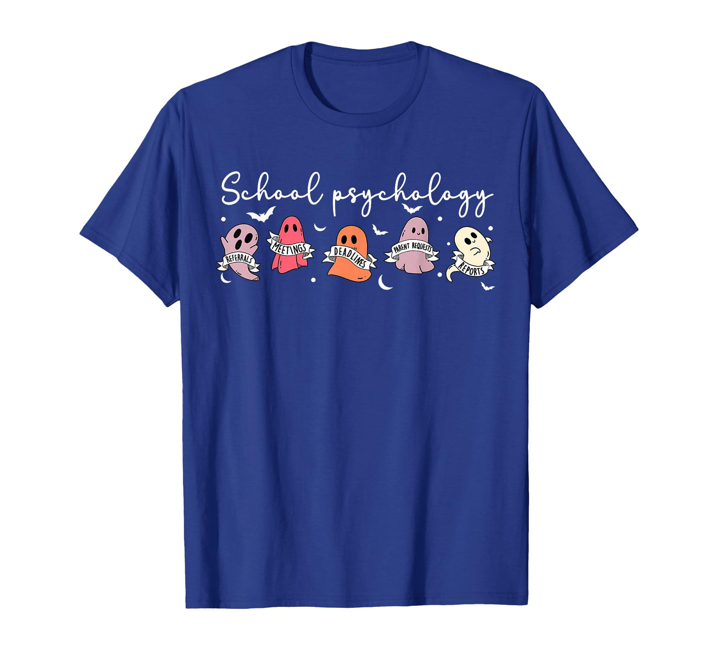 Retro Cute Ghost School Psychologist Halloween Psychologist T-Shirt