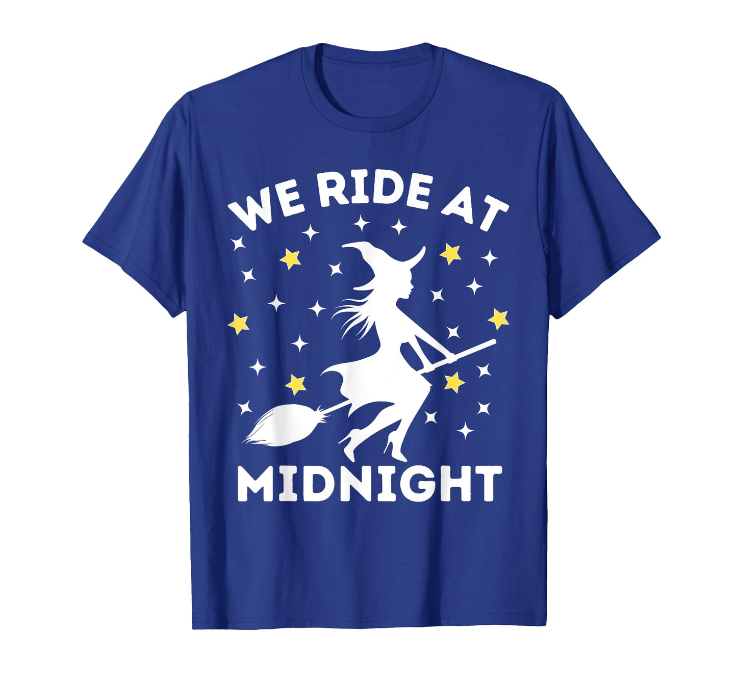 We Ride At Midnight Funny Halloween Witch Broom Costume T-Shirt