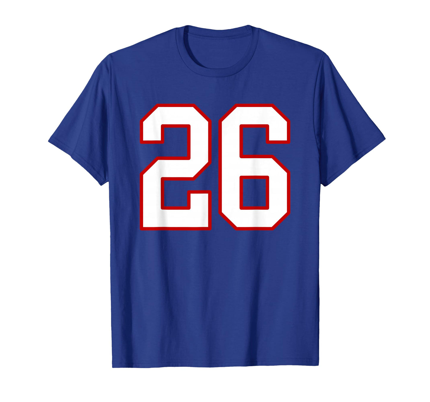 White and Red Sports Number 26 Jersey Uniform Player T-Shirt