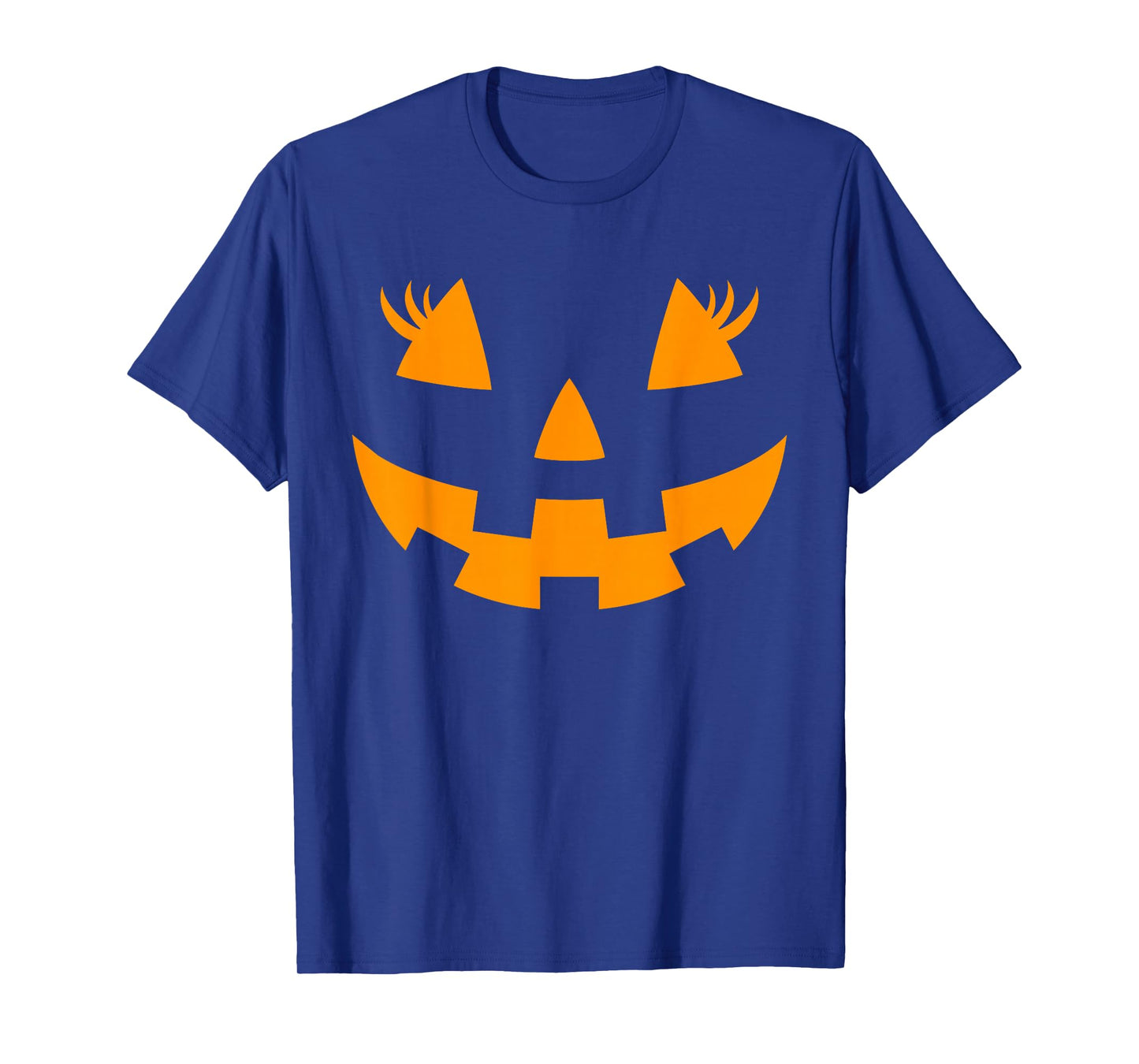 Jack O Lantern Face Pumpkin Eyelashes Hallowen Costume Funny T-Shirt