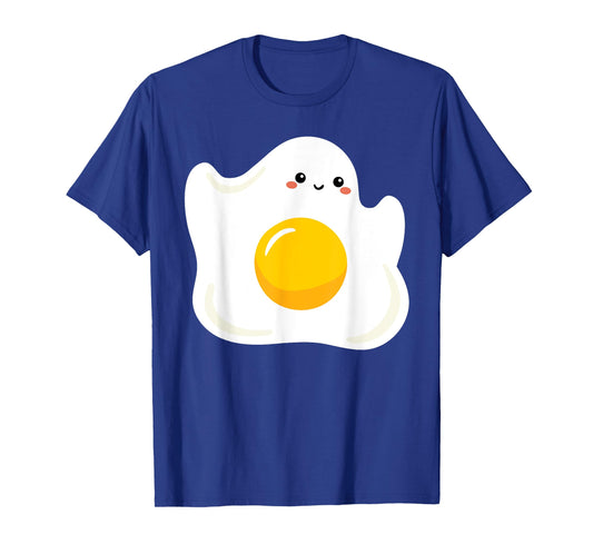 Cute Ghost Fried Egg Costume Funny Halloween Egg T-Shirt