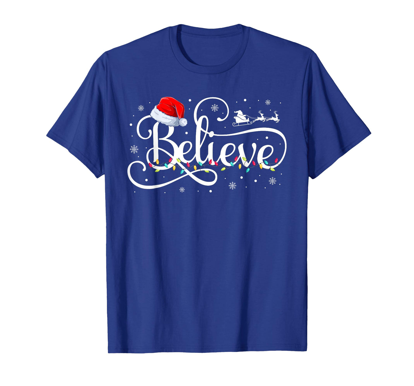 Christmas Believe Santa Claus Funny Family Matching Kids T-Shirt