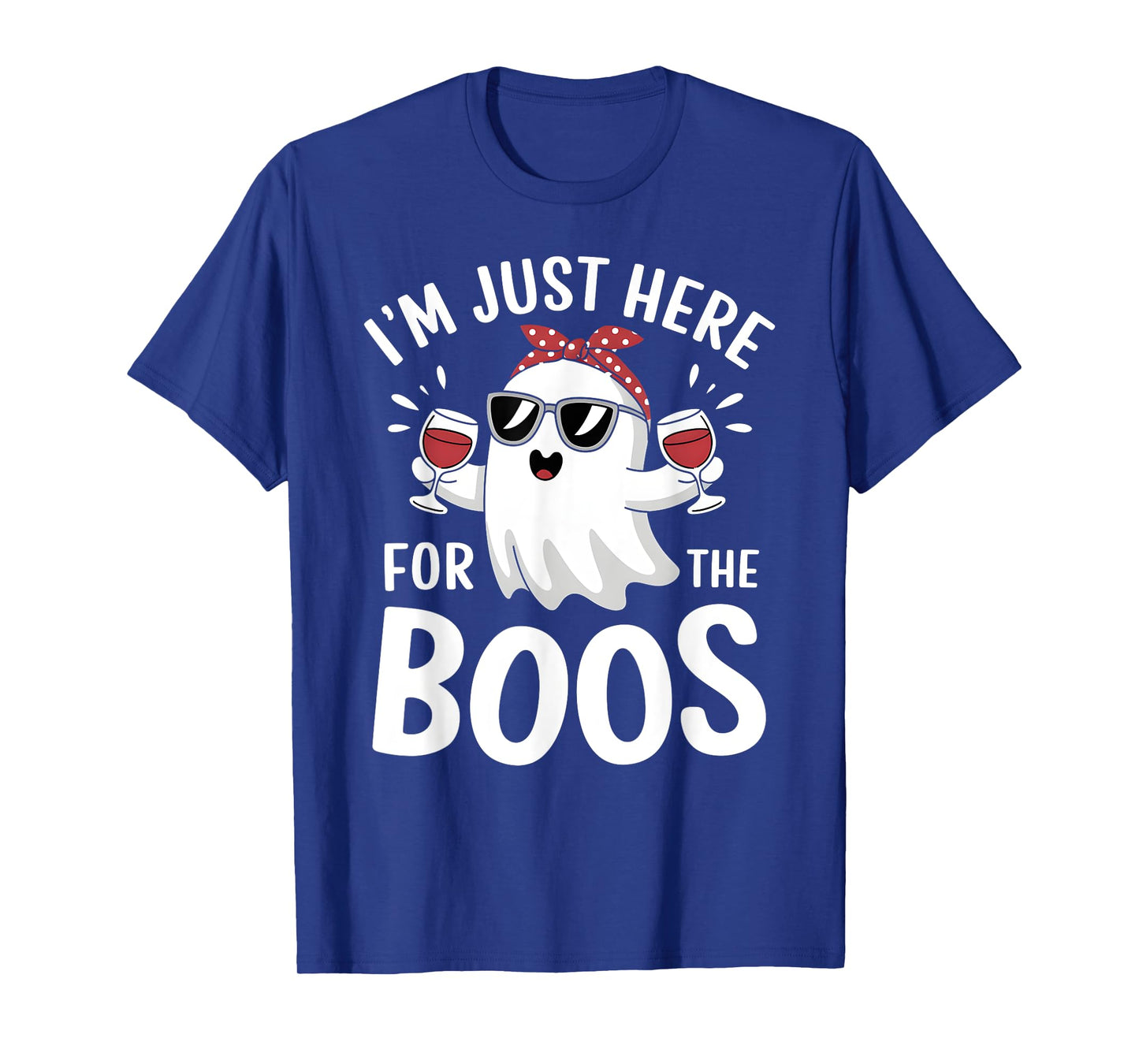 I’m Just Here for the Boos Funny Halloween Drinking Ghost T-Shirt