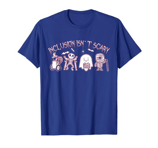 Inclusion Isn't Scary Teacher Skeleton Ghost Cute Tees T-Shirt