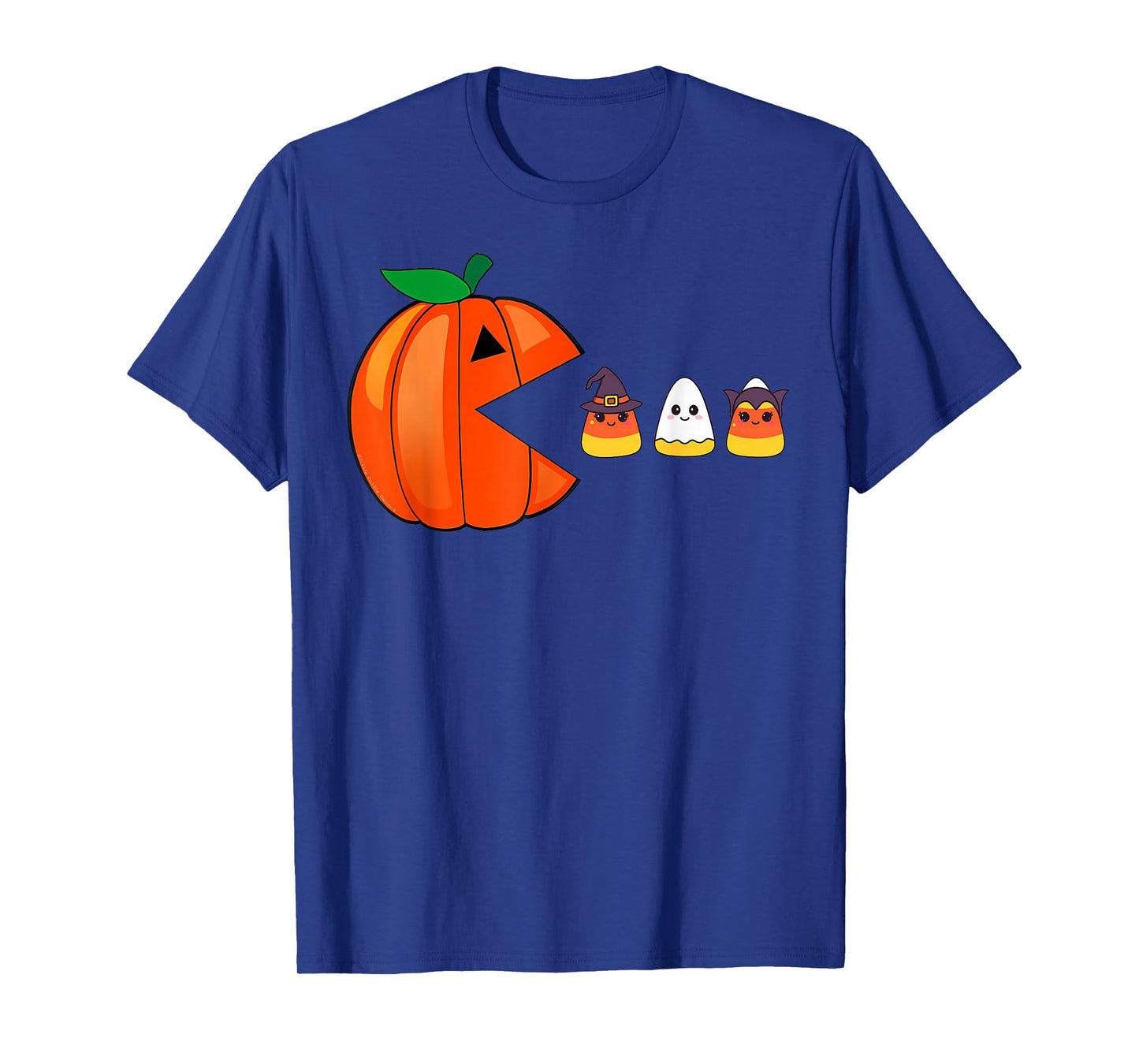 Funny Halloween Pumpkin Eating Candy Corn Women Kids T-Shirt