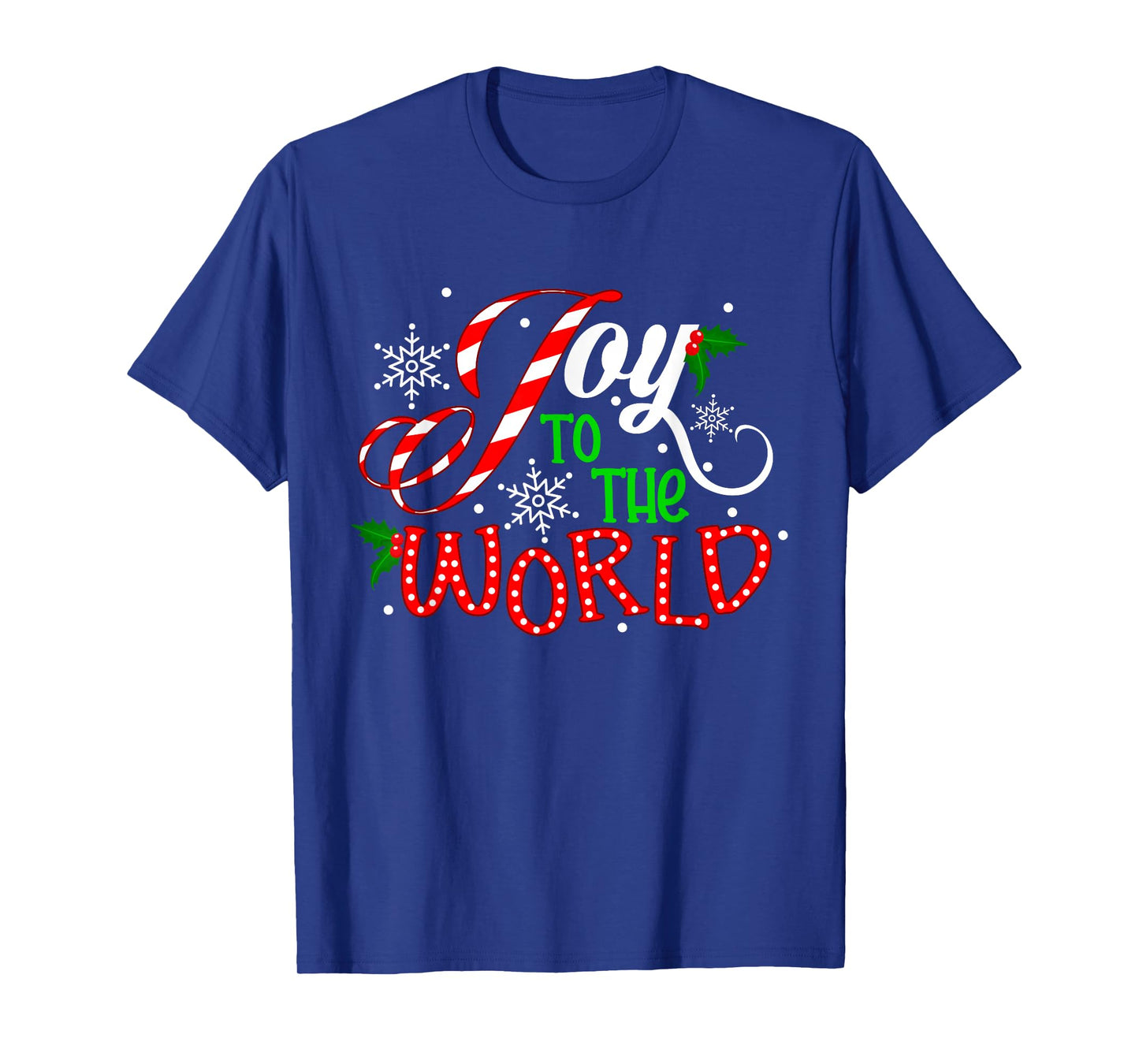 Joy To The World Candy Cane Christmas Pajamas Xmas Kids T-Shirt