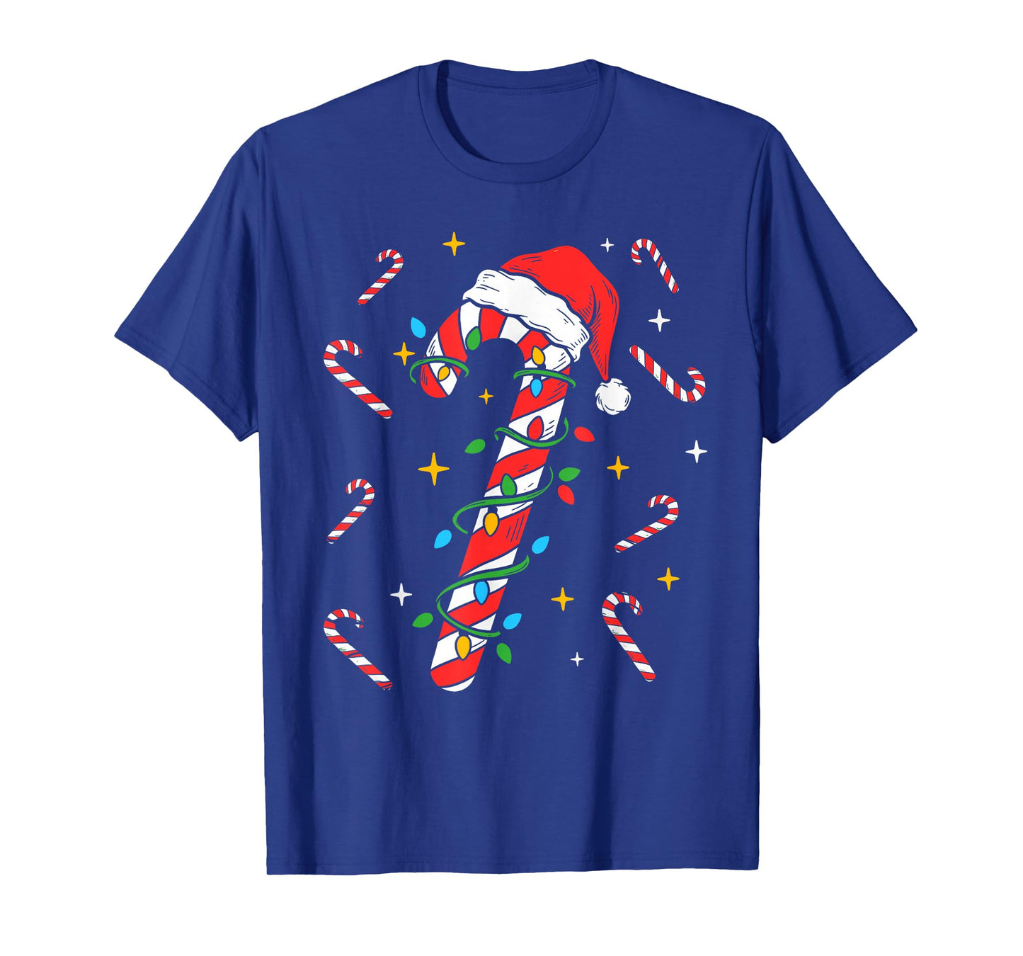 Candy Cane Christmas Shirt Santa Hat Family Matching Xmas T-Shirt