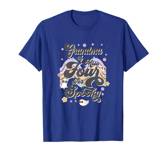 Womens Grandma Miss Four Ever Spooky 4th Birthday Party Halloween T-Shirt