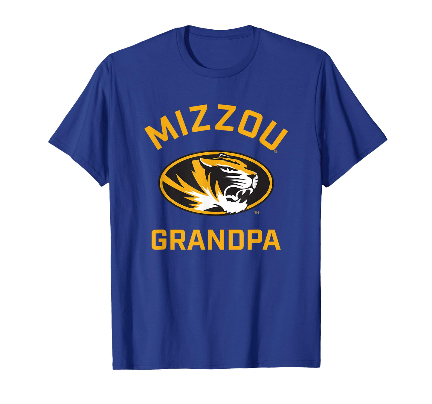 Campus Lab Mizzou Tigers Arched Grandpa T-Shirt - Black, Unisex-Adults, Short Sleeve, University Logo T-Shirt, Small