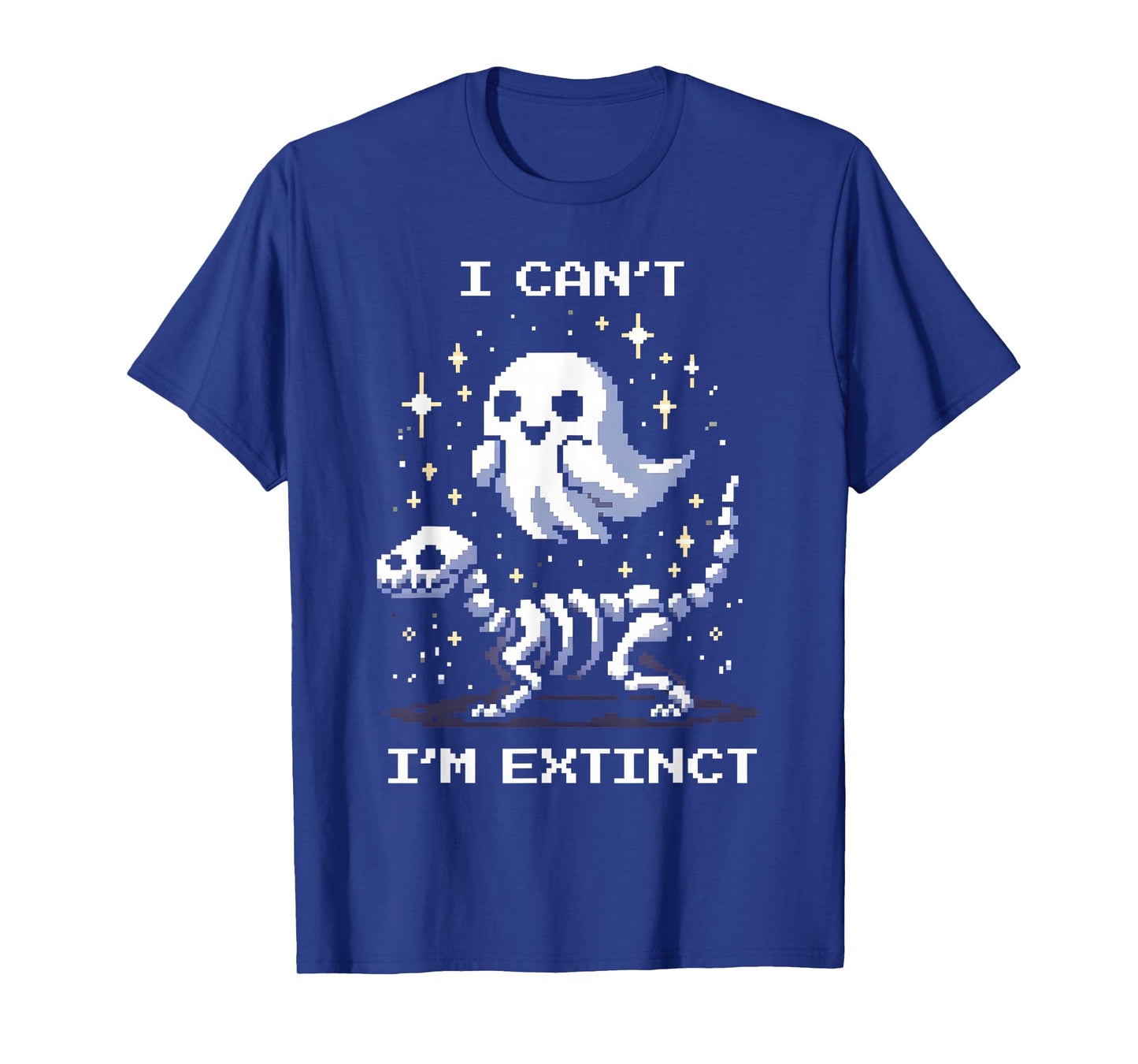 I Can’t, I’m Extinct | Pixel Art Dinosaur Fossil T-Shirt