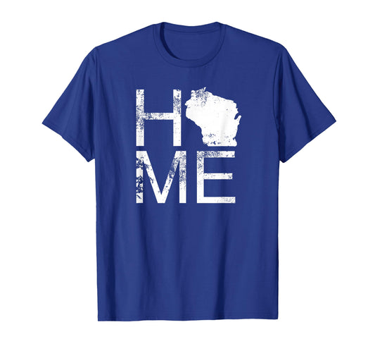 Vintage Wisconsin Home Map in Place of O WI State Wisconsin T-Shirt