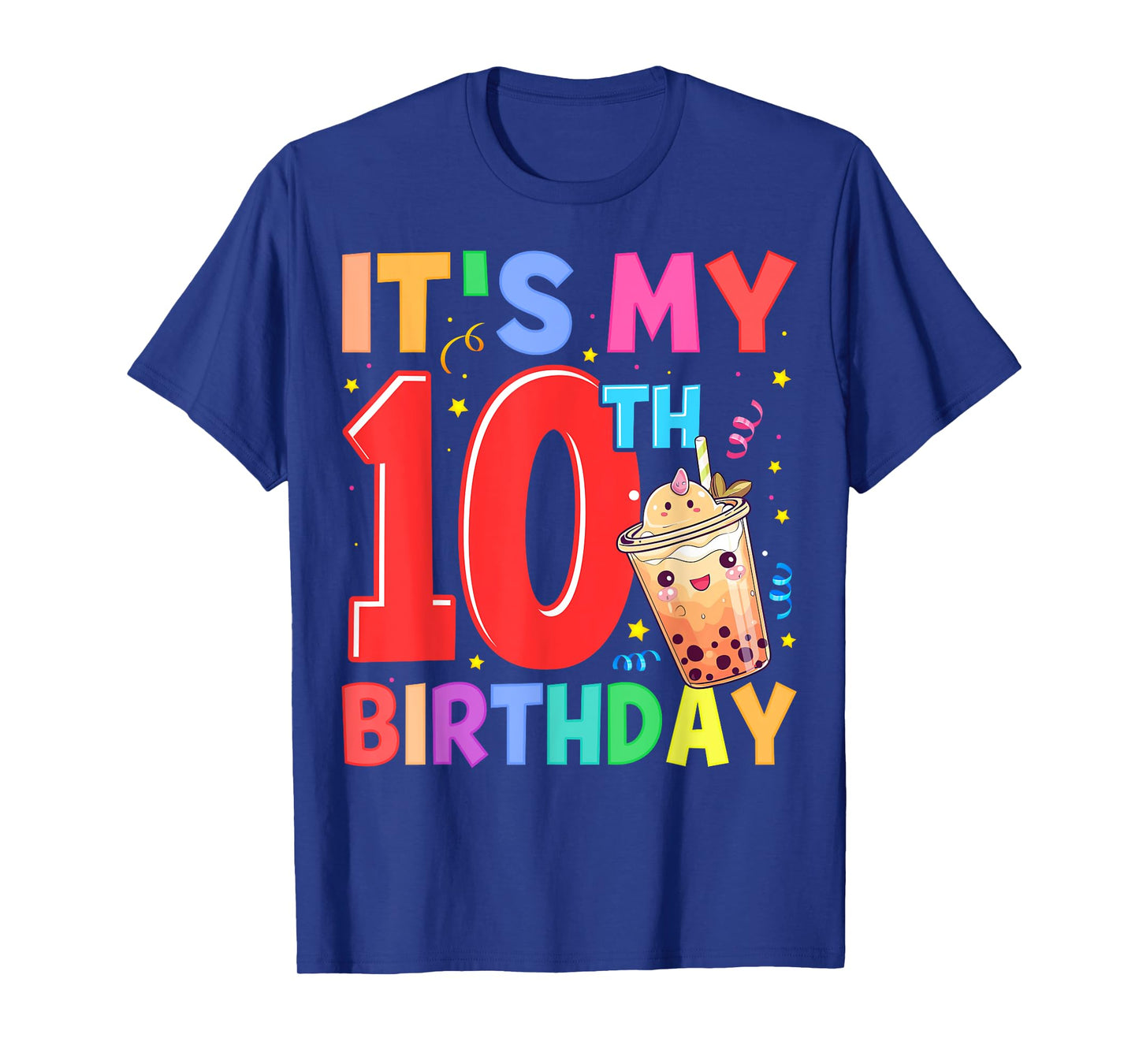 It's My 10th Birthday Bubble Boba Tea Party 10 Year Old Girl T-Shirt
