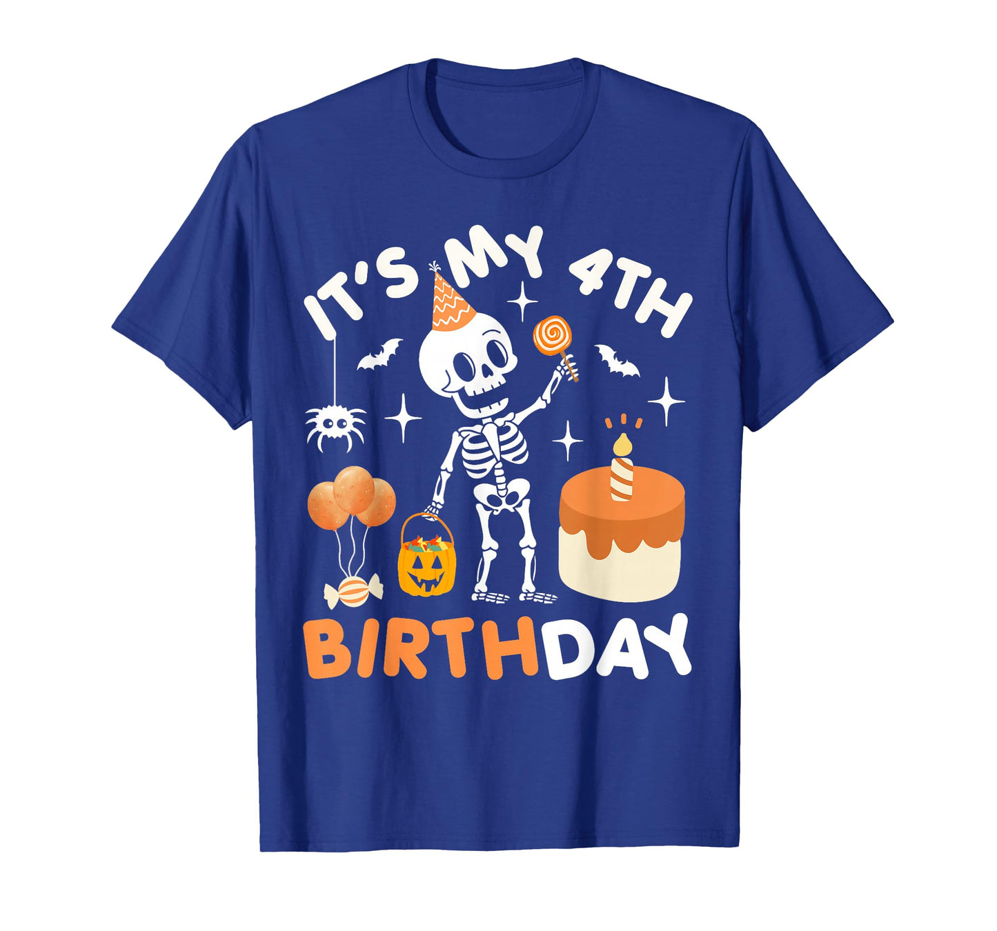 It's My 4th Birthday-Funny Halloween Skeleton 4th Bday Boys T-Shirt