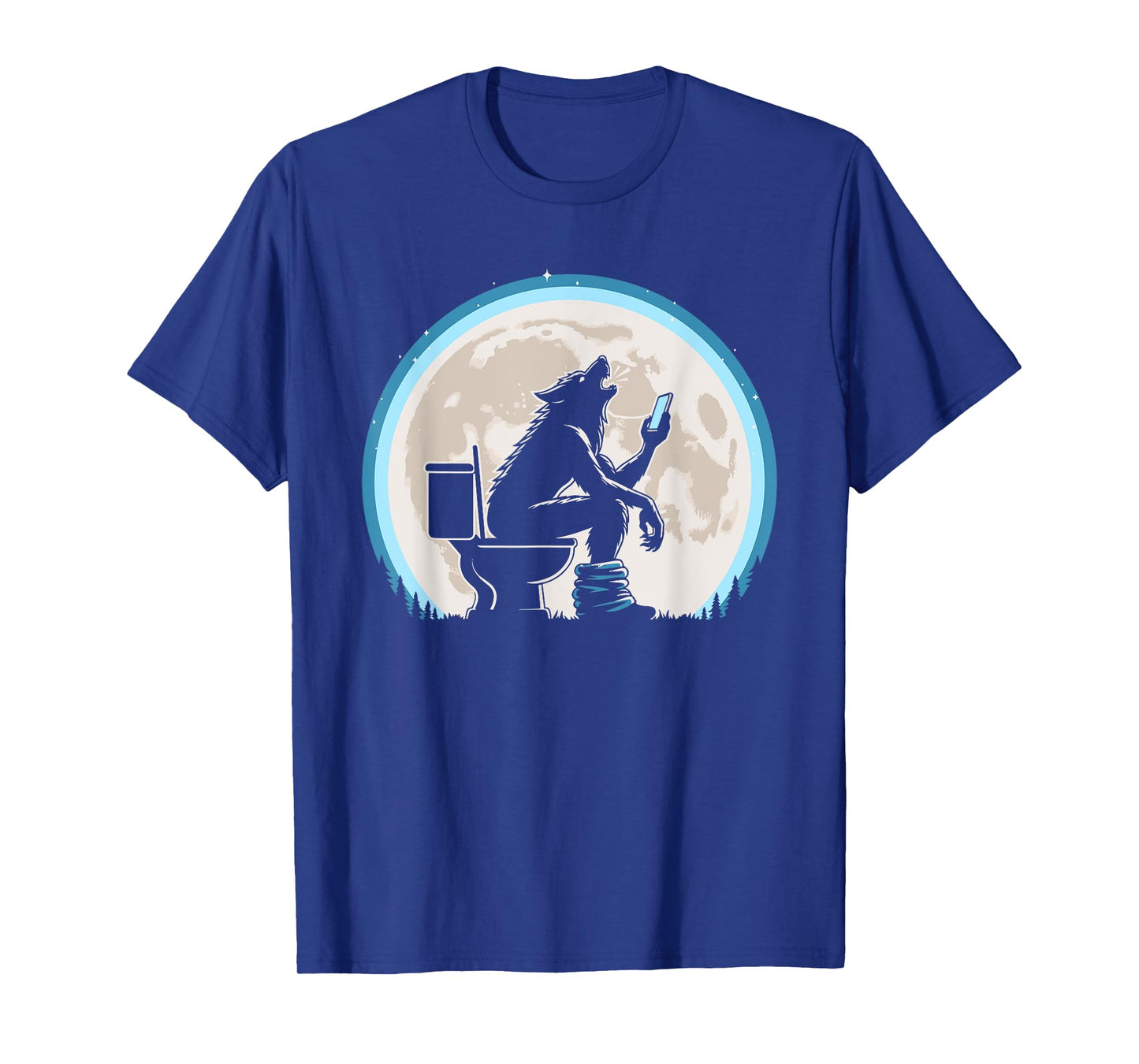 Funny Toilet Humor Werewolf or Wolf Howling at the Full Moon T-Shirt