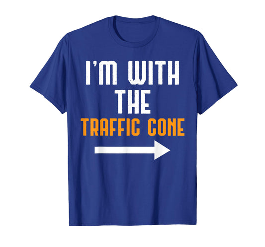 I'm With The Traffic Cone Costume Funny Halloween Couple T-Shirt