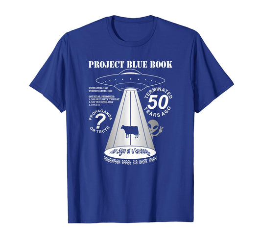 Project Blue Book UFO Investigation 50th Anniversary T-Shirt