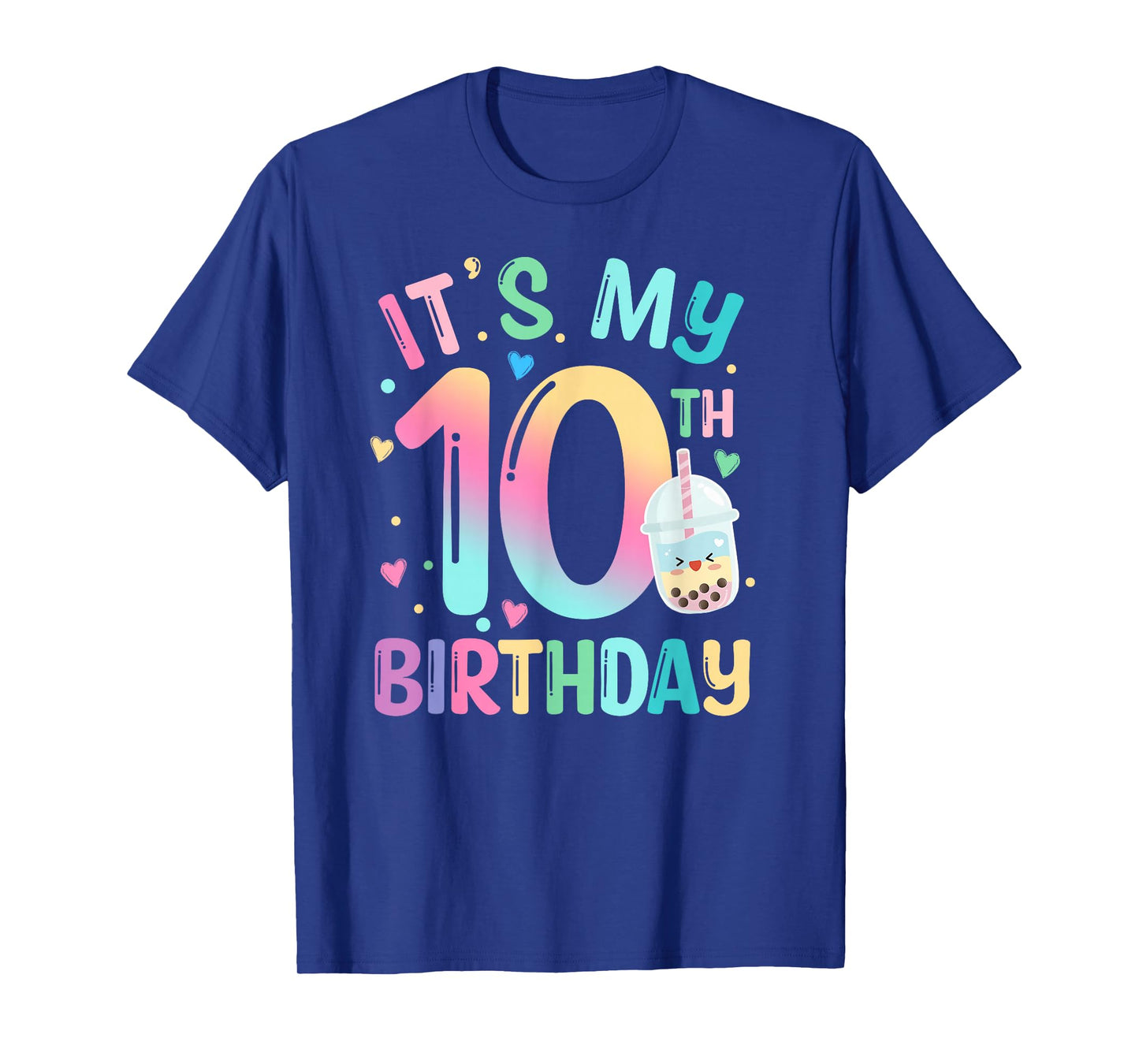 It's My 10th Birthday Bubble Boba Tea Party 10 Year Old Girl T-Shirt