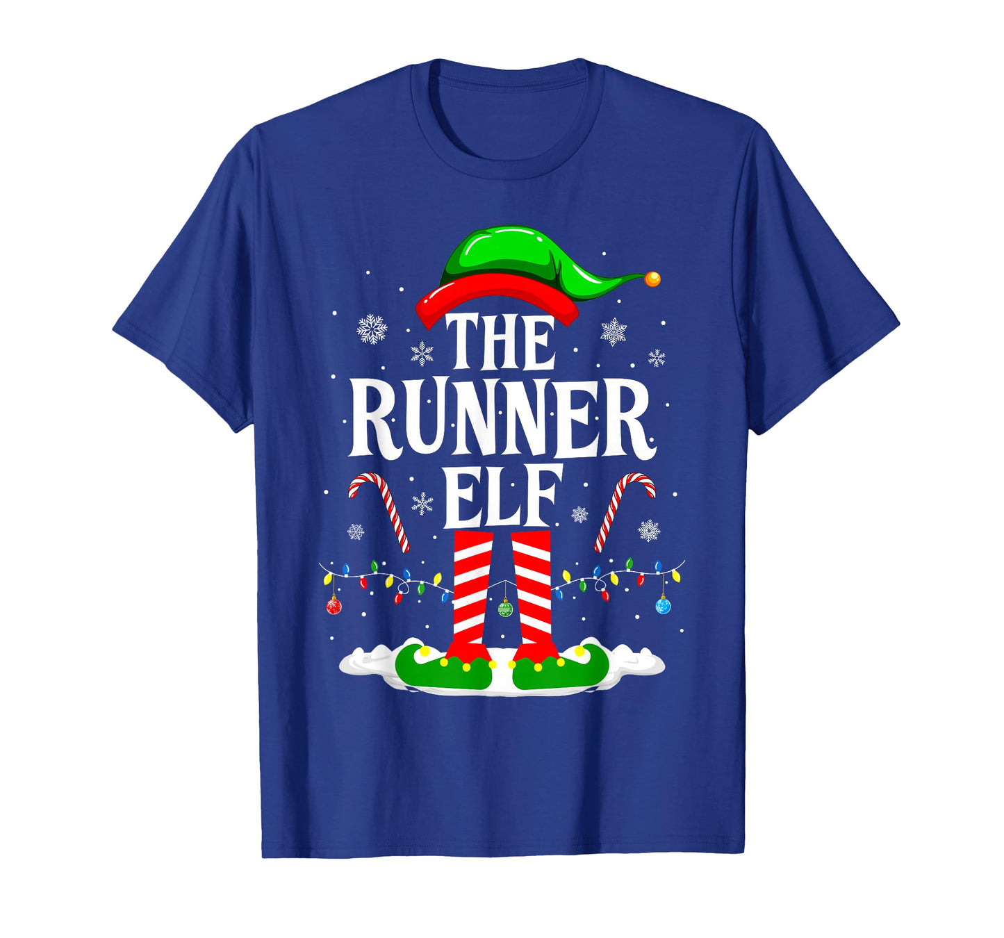 The Runner Elf Xmas Funny Runners Christmas Running T-Shirt
