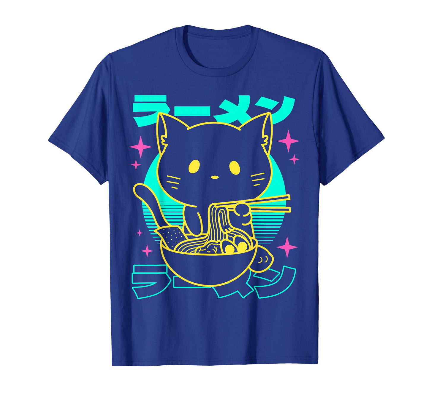 Anime Ramen Cat Japanese Retro Noodles Aesthetic Kawaii Cat T-Shirt