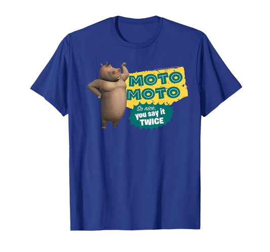 Madagascar Moto Moto Say It Twice Text Poster T-Shirt