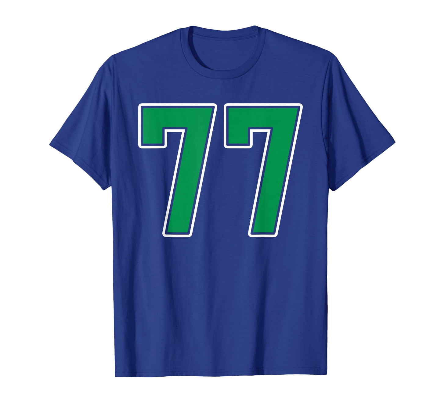 Kelly Green White Number 77 Jersey Player Uniform #77 T-Shirt