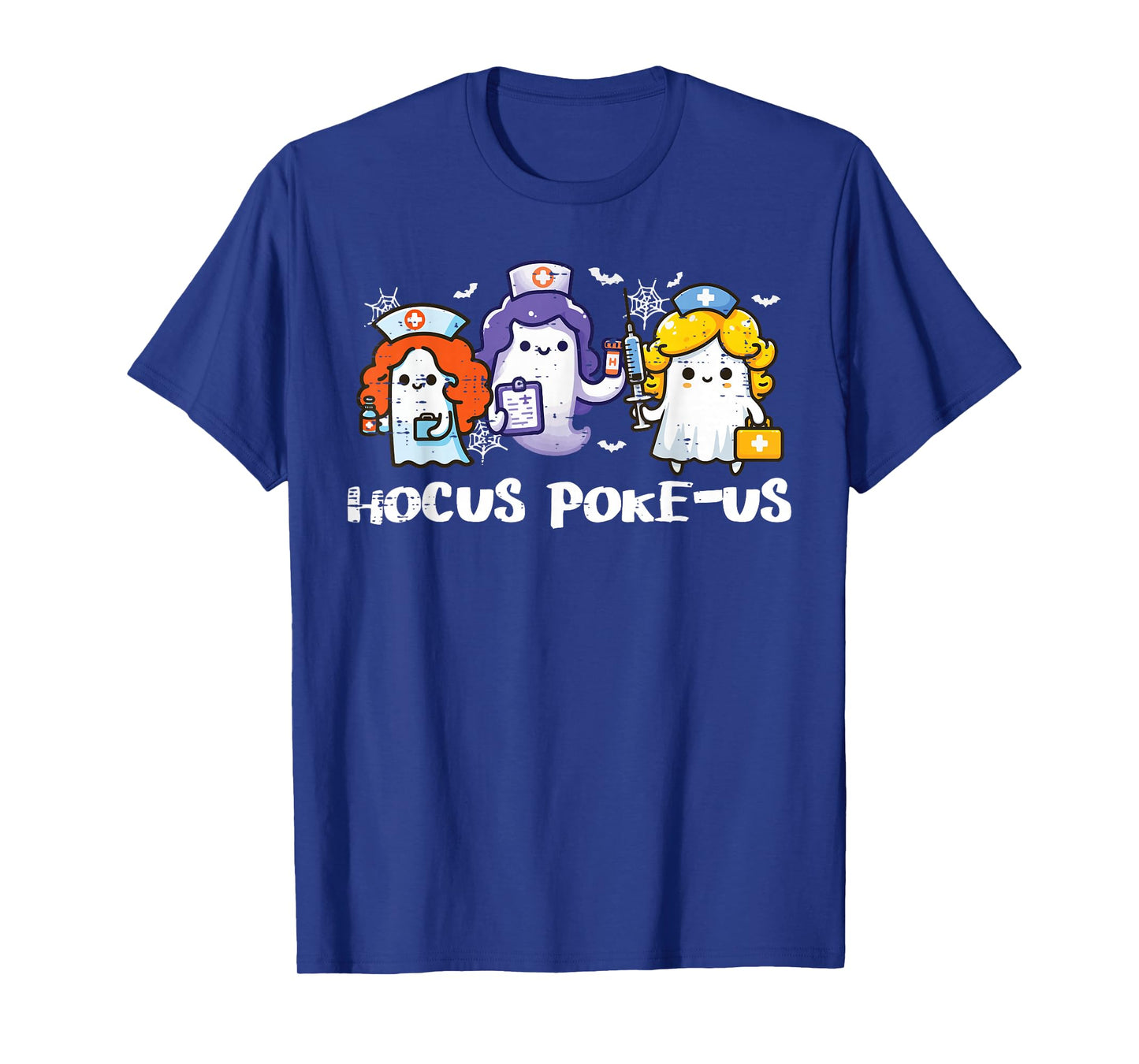 Halloween Ghost Nurse Hocus Poke Us Costume Scrub Top Women T-Shirt