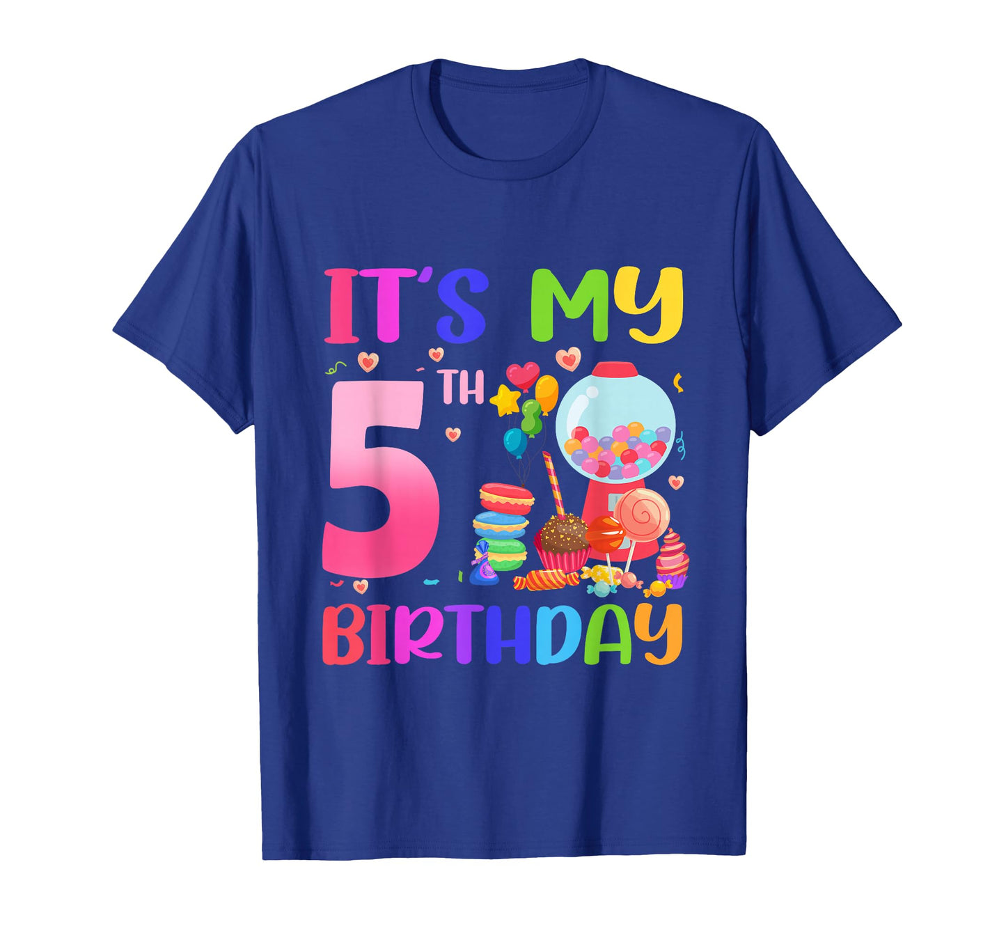It's My 5th Birthday Girl Candy Candyland 5 Year Old T-Shirt