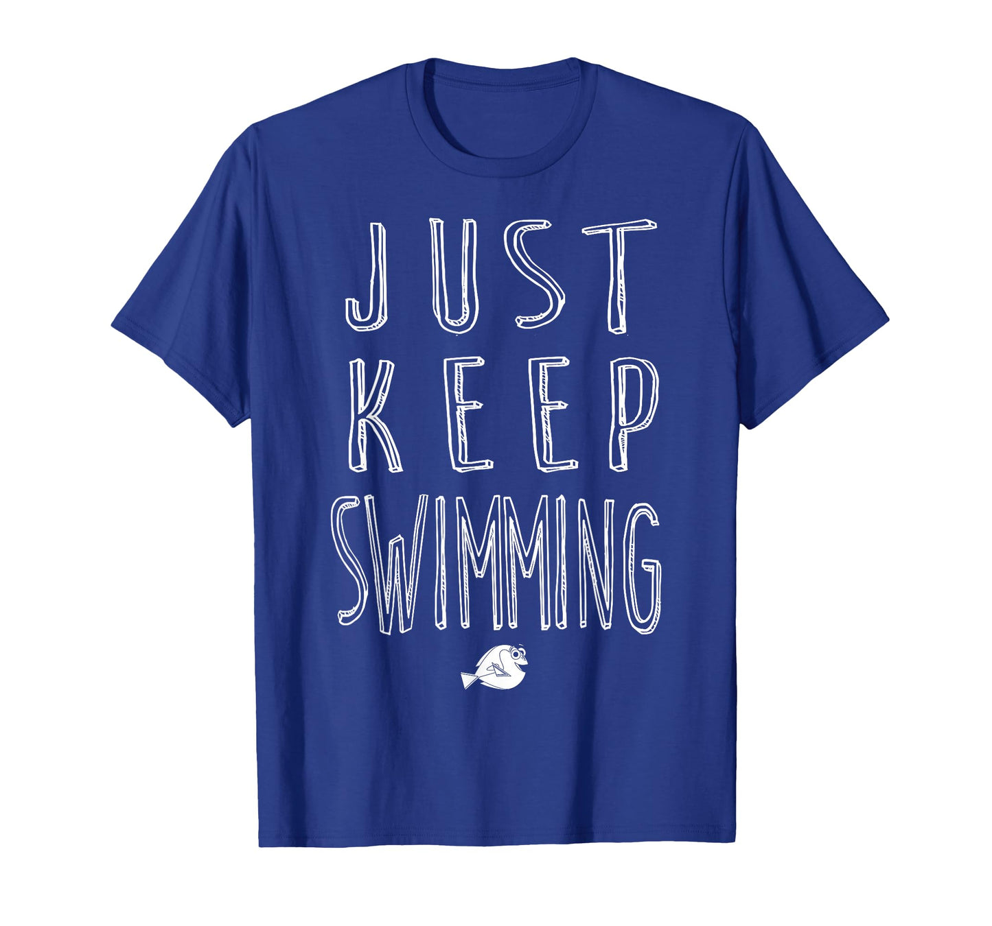 Disney Pixar Finding Dory Keep Swimming Bold Sketch Logo T-Shirt
