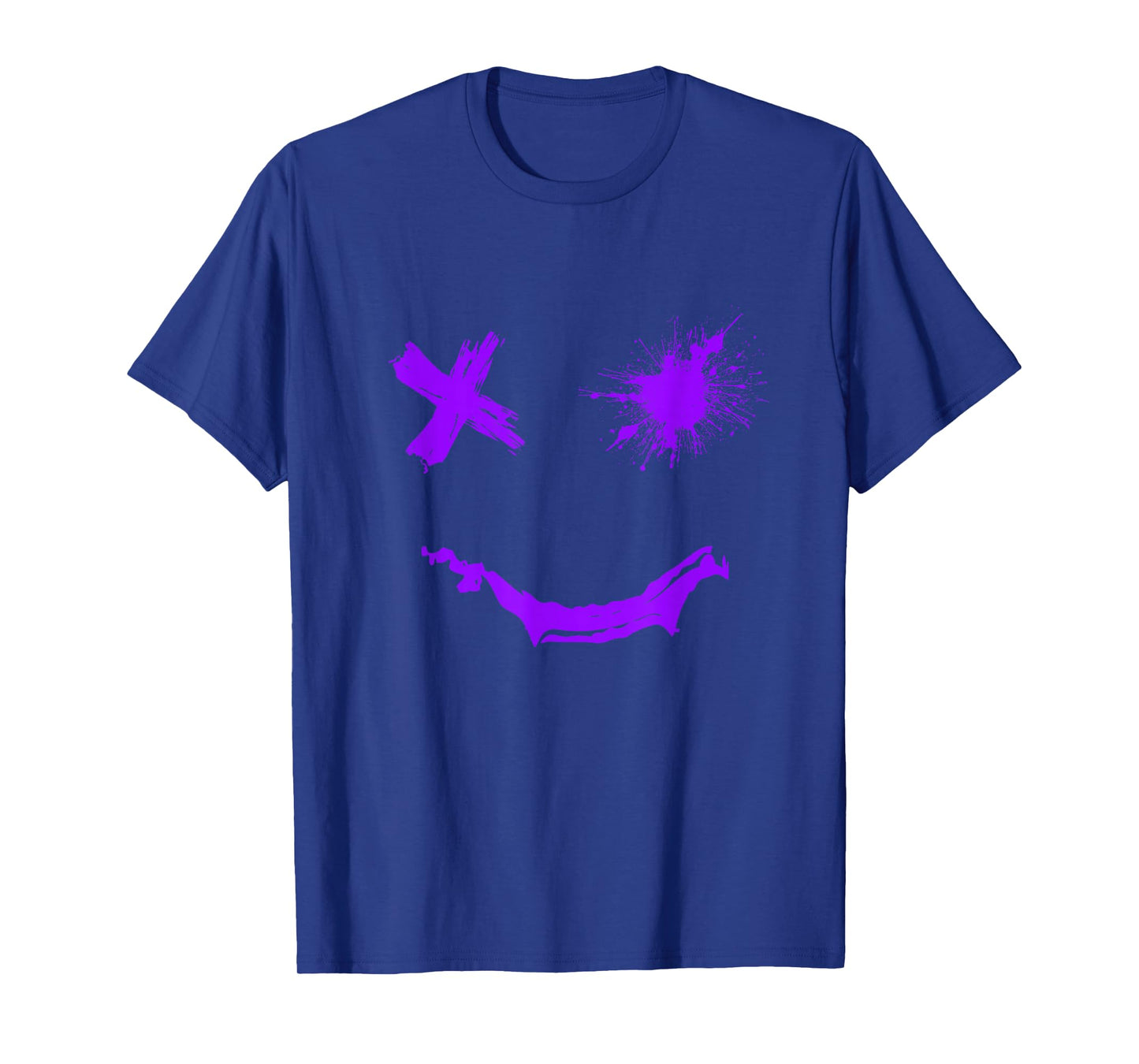 Purple Grunge Smile Purple Color Graphic T-Shirt
