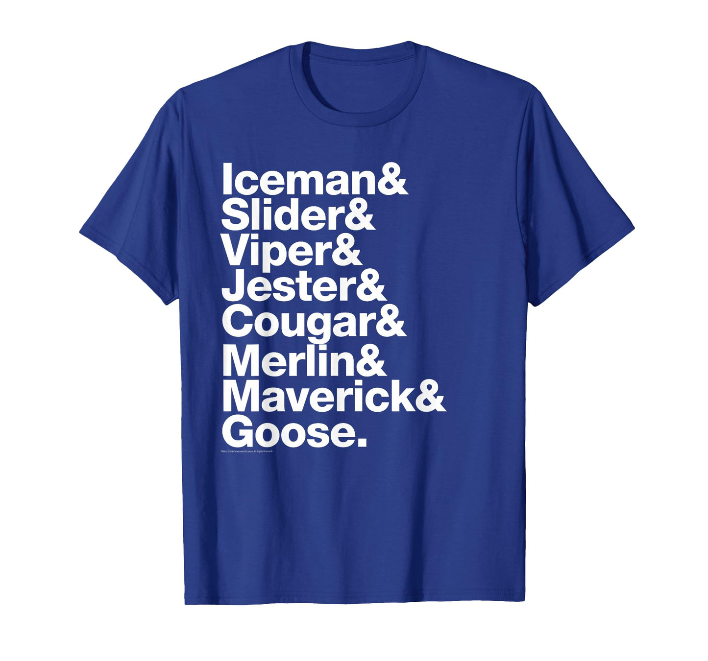 Top Gun List of Pilot Names White Text Action Movie T-Shirt