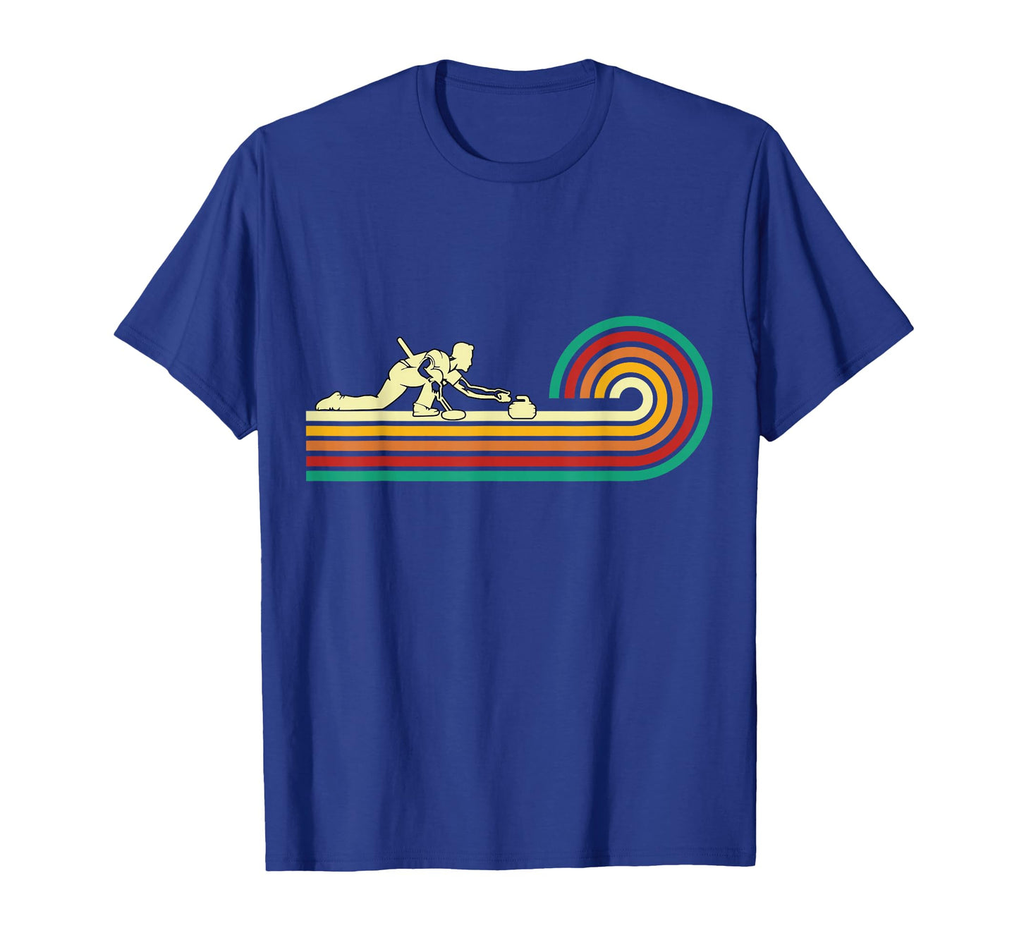 Curler sliding Curling Stone Retro Curling T-Shirt