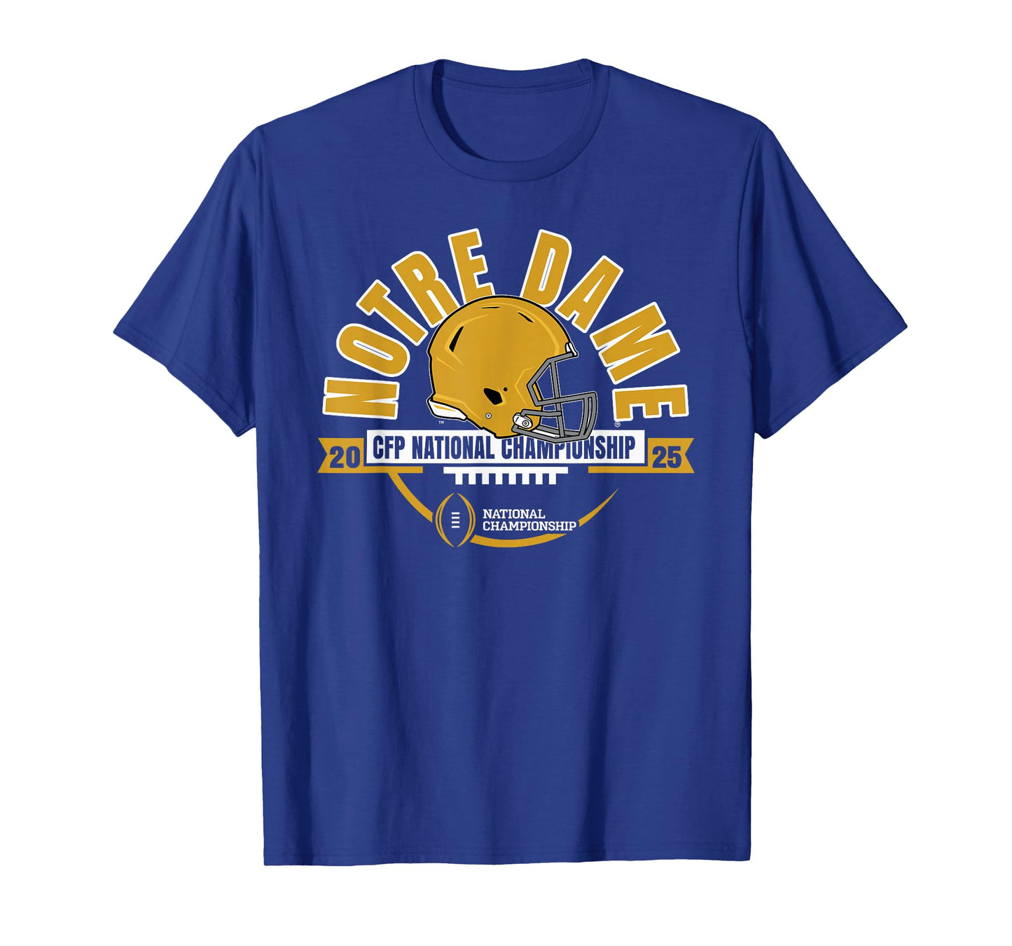 Elite Authentics Notre Dame Fighting Irish Unisex-Adult CFP National Championship T-Shirt - Blue - Small