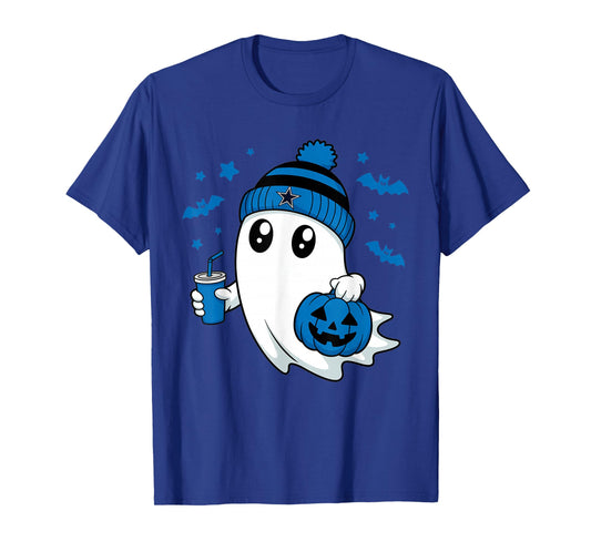 Vintage Dallas Ghost Cute Ghost Halloween Blue Pumpkin T-Shirt