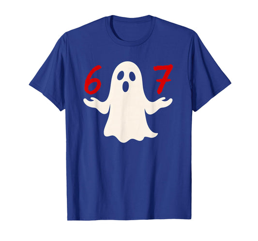 Fun Six Seven Meme 6 7 Halloween Ghost Costume T-Shirt