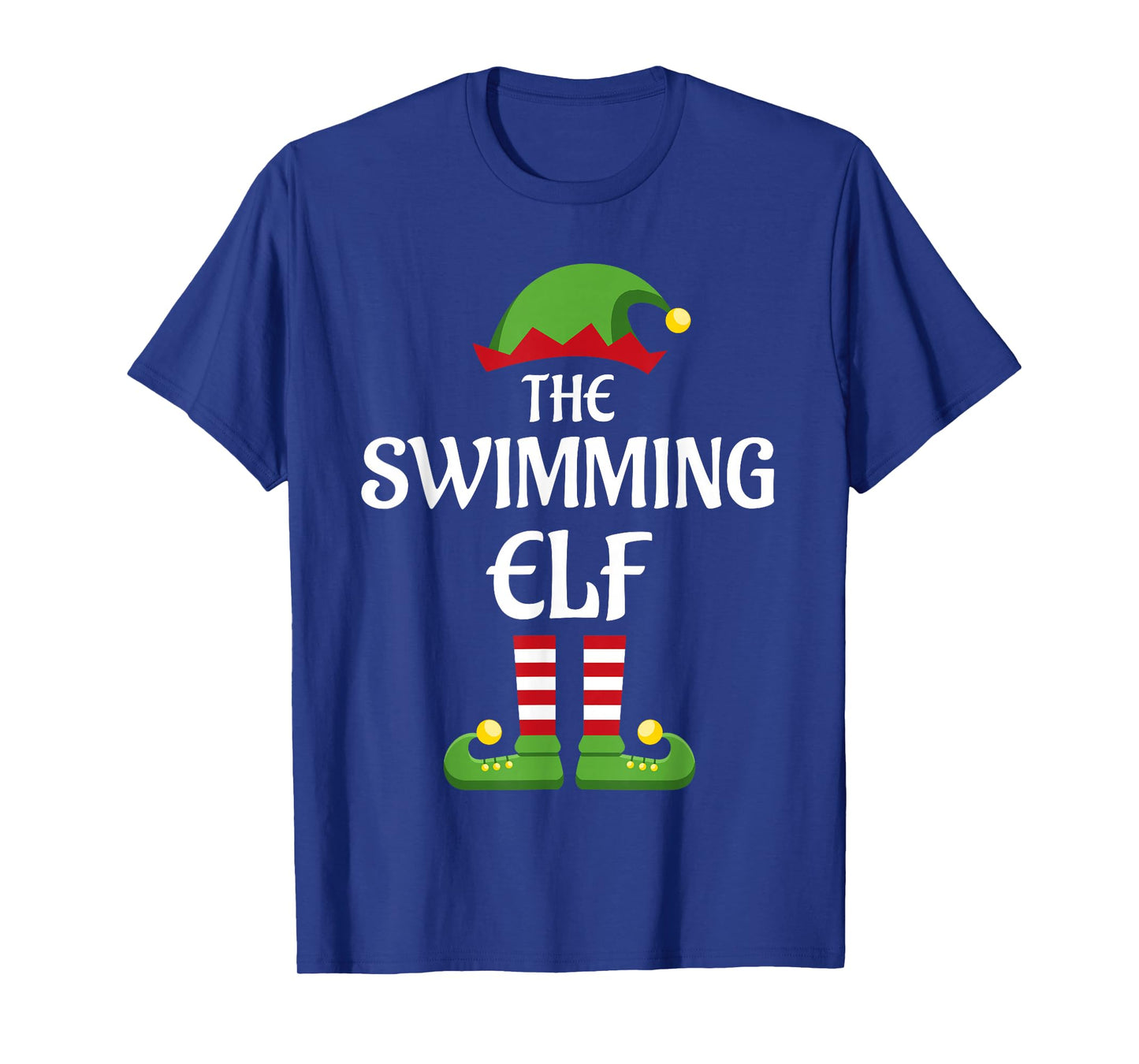 Swimming Elf Family Matching Group Christmas Swimmer T-Shirt
