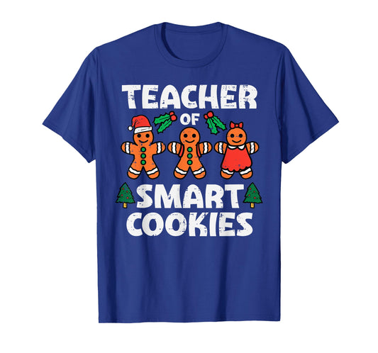 Teacher Of Smart Cookies Retro Gingerbread Xmas Men Women T-Shirt