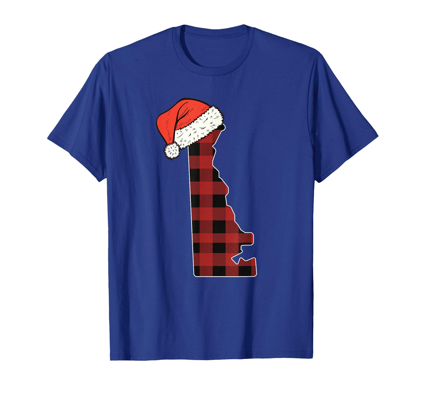 Delaware Plaid Christmas Santa Hat Holiday Matching Design T-Shirt