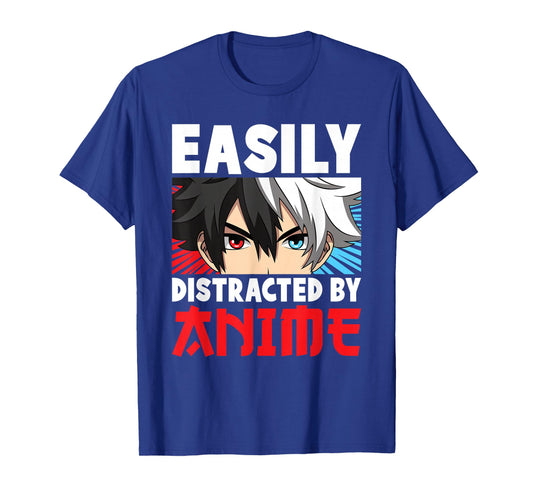 Easily Distracted By Anime Japanese Anime Otaku Men Boys T-Shirt