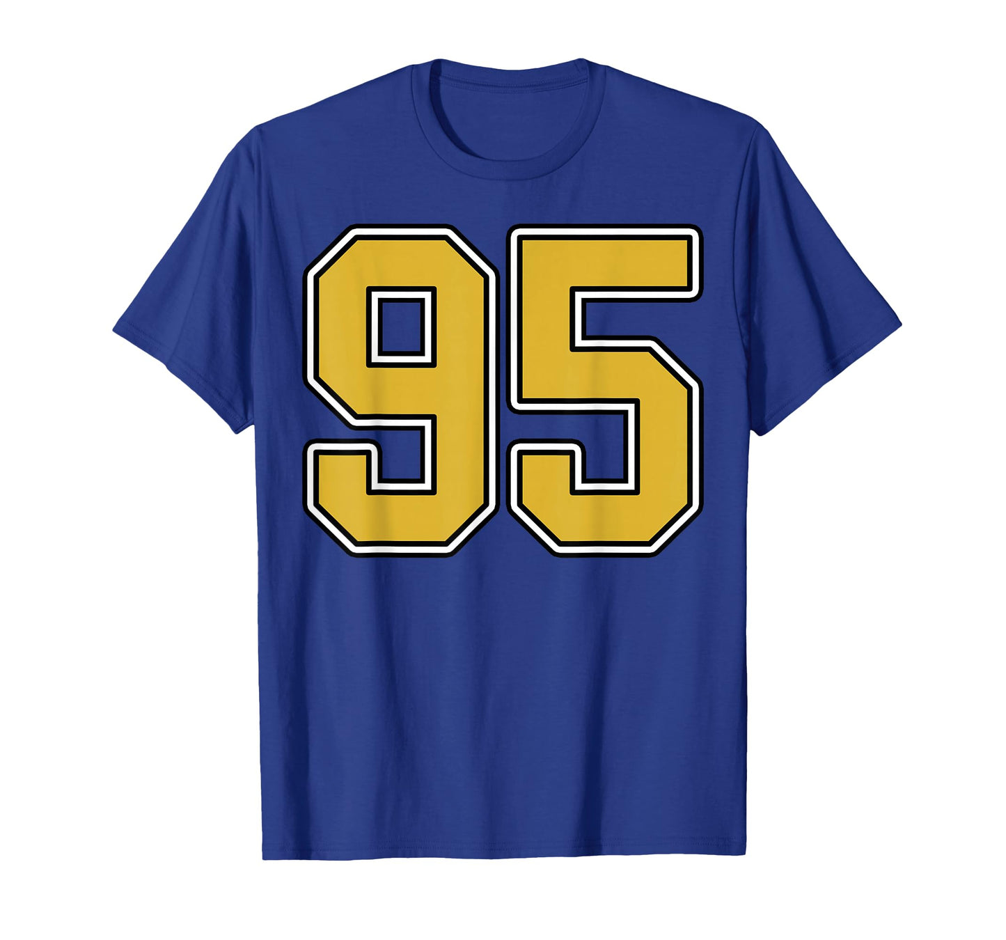 Old Gold Black White Sports Number 95 Jersey Uniform Player T-Shirt