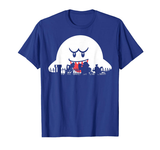 Super Mario Boo Trick Or Treat Halloween Silhouette T-Shirt