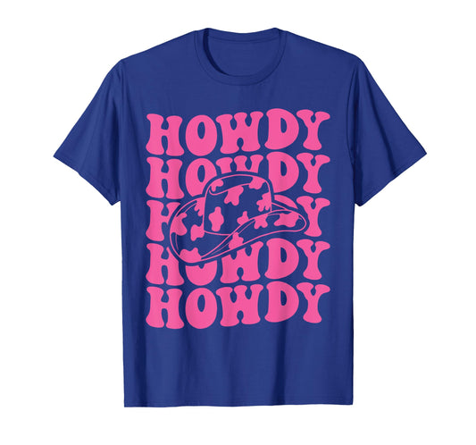 Rodeo White Howdy Western Retro Cowboy Hat Southern Cowgirl T-Shirt