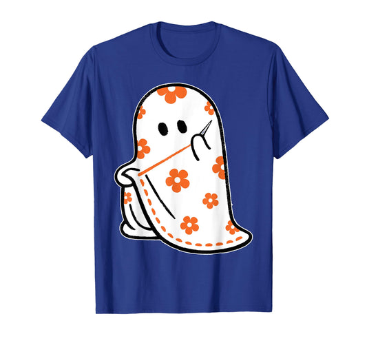 Halloween Costume Sewing Ghost Boo Funny Sewing Lovers Women T-Shirt