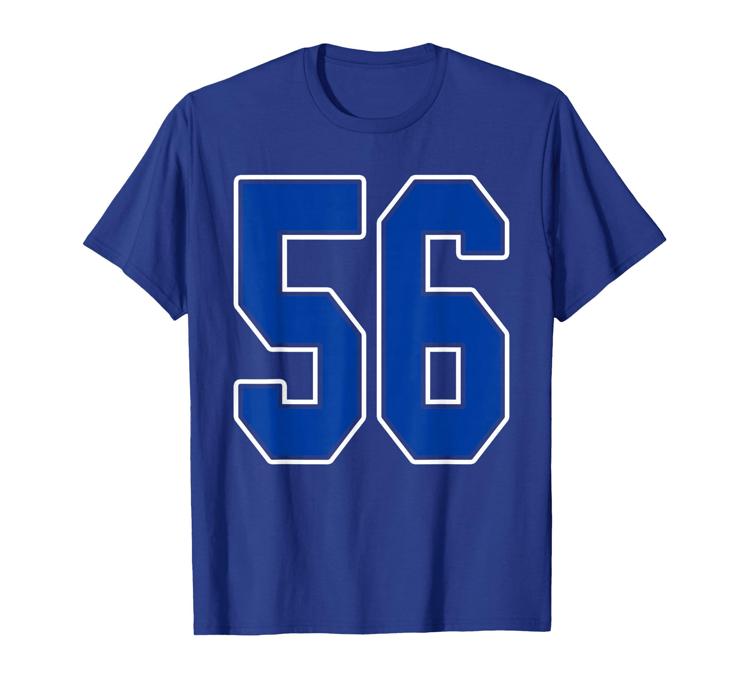 Royal Blue and White Number 56 Jersey Player Uniform #56 Fan T-Shirt